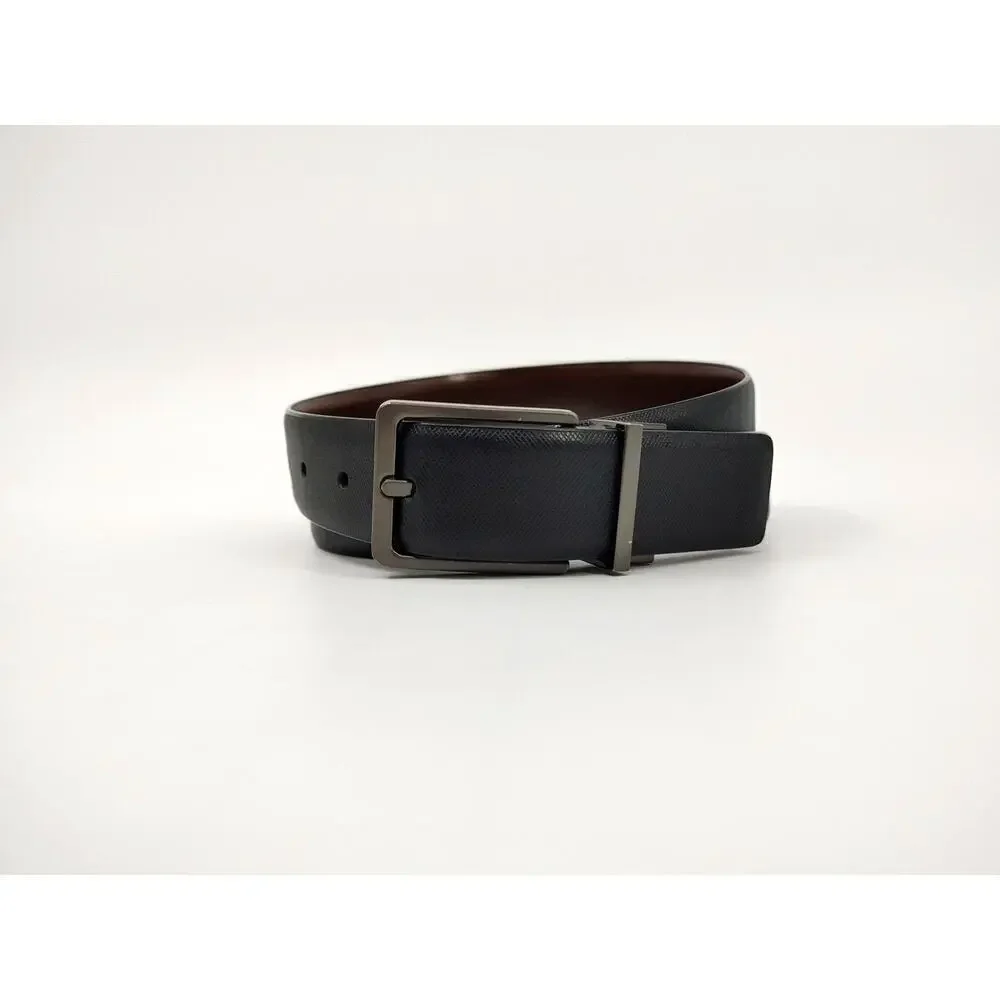 John Henry Reversible Belt Mens 34 Black-Brown Bonded-Leather Classic Workwear